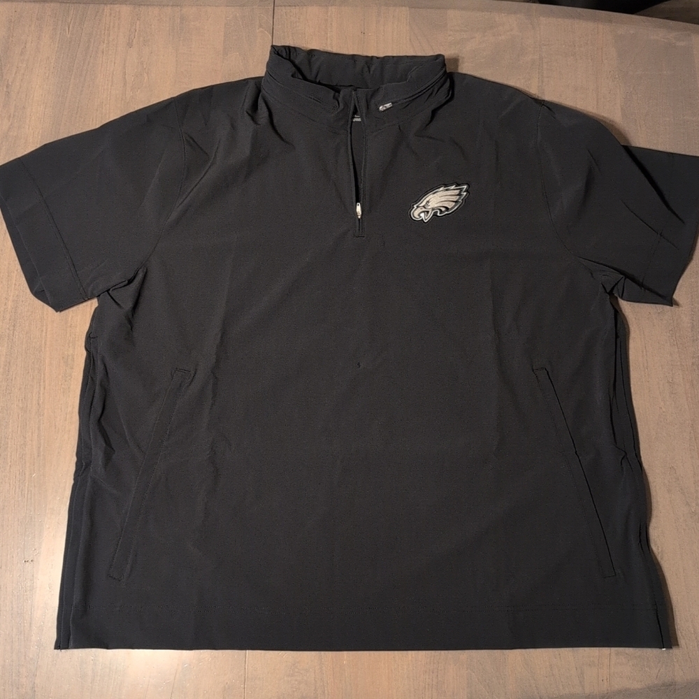 NWOT Men's Nike Black Philadelphia Eagles Sideline Short Sleeve Quarter-Zip 3XL